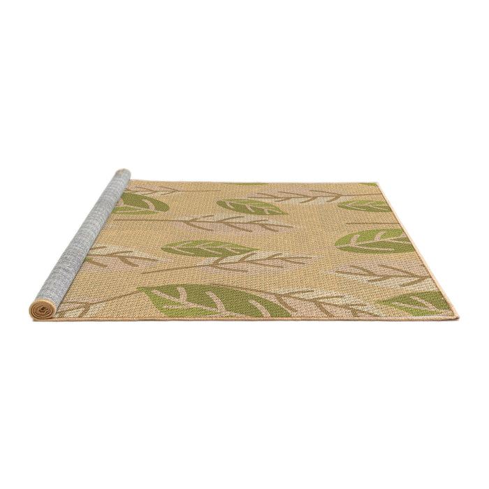 Sideview of Machine Washable Transitional Caramel Brown Rug, wshpat1007brn