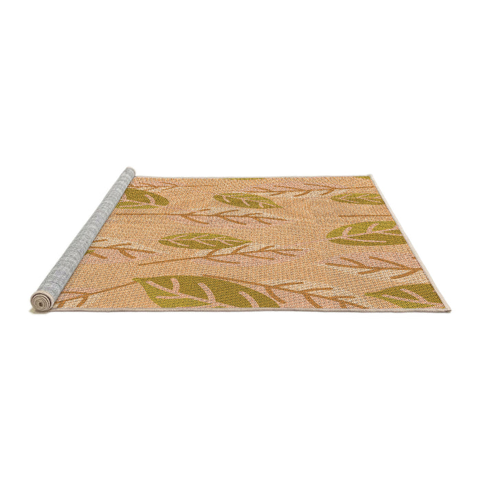 Sideview of Machine Washable Transitional Orange Rug, wshpat1007org
