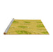 Sideview of Machine Washable Transitional Yellow Rug, wshpat1007yw