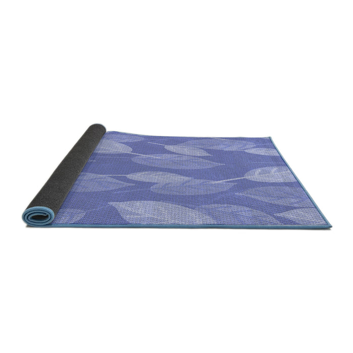 Thickness of Patterned Light Slate Blue Rug, pat1008blu