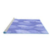 Sideview of Machine Washable Transitional Light Slate Blue Rug, wshpat1008blu