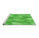Sideview of Machine Washable Transitional Neon Green Rug, wshpat1008grn