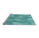 Sideview of Machine Washable Transitional Light Sea Green Rug, wshpat1008lblu