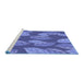 Sideview of Machine Washable Transitional Sky Blue Rug, wshpat1009blu