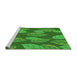 Sideview of Machine Washable Transitional Green Rug, wshpat1009grn