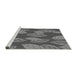 Sideview of Machine Washable Transitional Gunmetal Gray Rug, wshpat1009gry