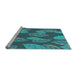 Sideview of Machine Washable Transitional Dark Turquoise Green Rug, wshpat1009lblu