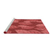 Sideview of Machine Washable Transitional Red Rug, wshpat1009rd