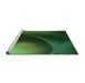 Sideview of Machine Washable Transitional Dark Lime Green Rug, wshpat101grn