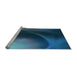 Sideview of Machine Washable Transitional Blue Ivy Blue Rug, wshpat101lblu