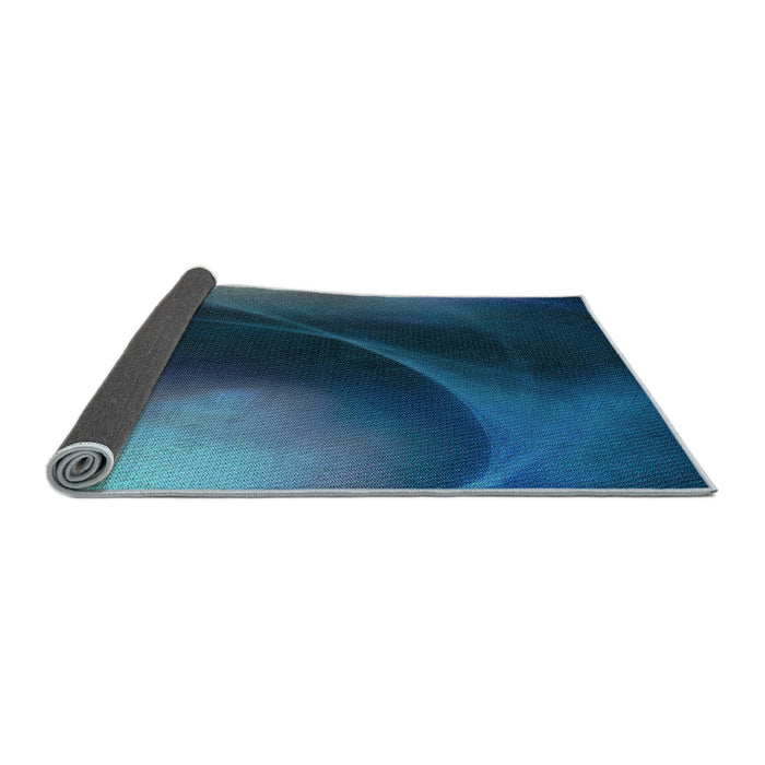 Thickness of Patterned Blue Ivy Blue Rug, pat101lblu