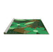 Sideview of Machine Washable Transitional Dark Forest Green Rug, wshpat1010grn