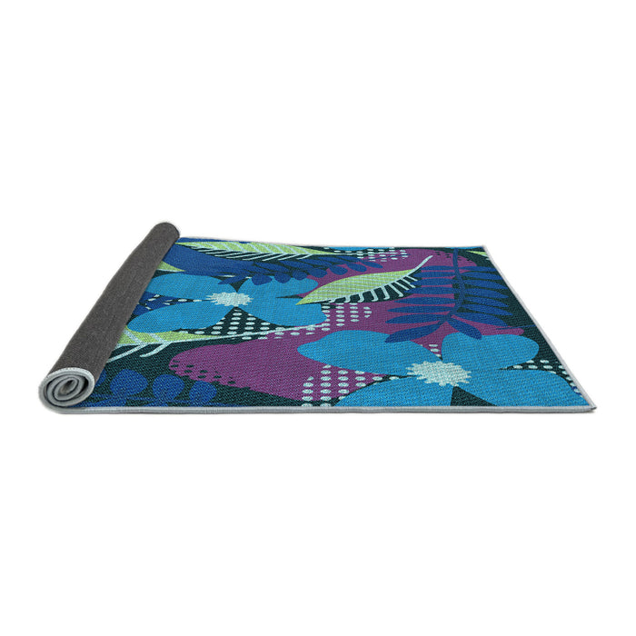 Thickness of Patterned Blue Rug, pat1010lblu