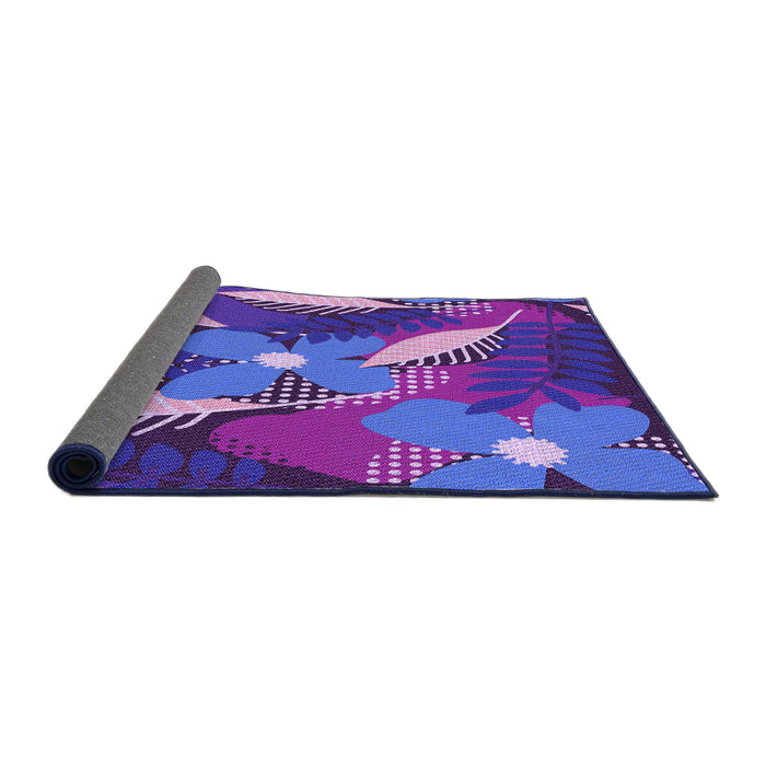 Thickness of Patterned Bright Purple Rug, pat1010pur