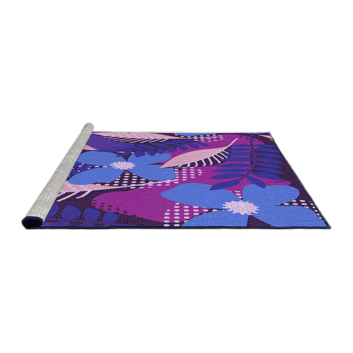 Sideview of Machine Washable Transitional Bright Purple Rug, wshpat1010pur