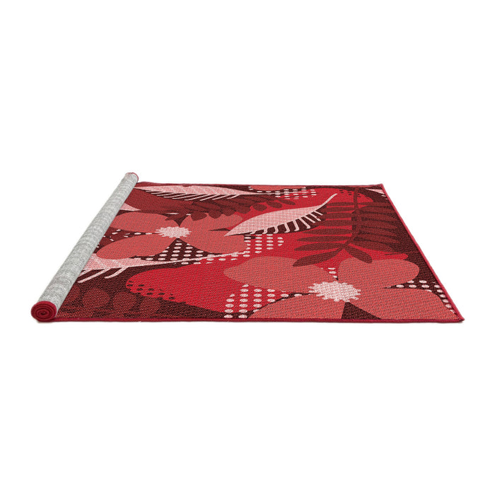 Sideview of Machine Washable Transitional Red Rug, wshpat1010rd