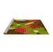 Sideview of Machine Washable Transitional Saffron Red Rug, wshpat1010yw