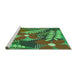 Sideview of Machine Washable Transitional Army Green Rug, wshpat1011grn