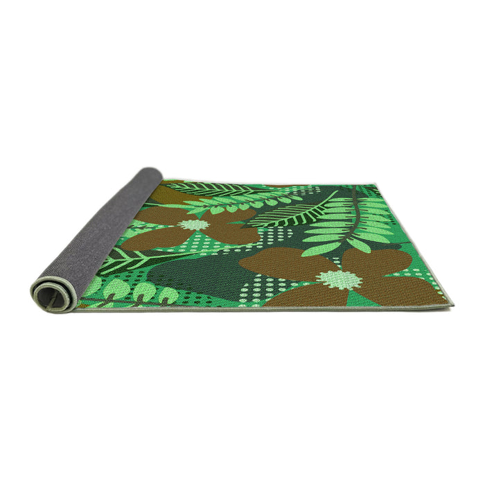 Thickness of Patterned Army Green Rug, pat1011grn