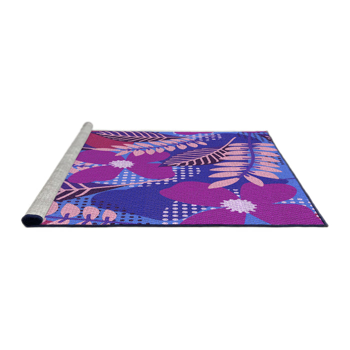 Sideview of Machine Washable Transitional Purple Rug, wshpat1011pur