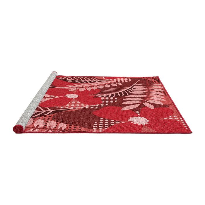 Sideview of Machine Washable Transitional Red Rug, wshpat1011rd