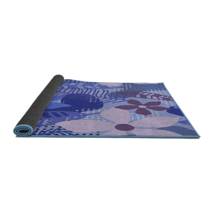 Thickness of Patterned Blue Rug, pat1012blu