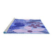 Sideview of Machine Washable Transitional Blue Rug, wshpat1012blu