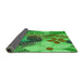 Thickness of Patterned Neon Green Rug, pat1012grn