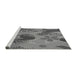 Sideview of Machine Washable Transitional Grey Gray Rug, wshpat1012gry