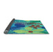 Thickness of Patterned Steel Blue Rug, pat1012lblu