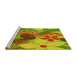 Sideview of Machine Washable Transitional Green Rug, wshpat1012yw