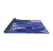 Thickness of Patterned Denim Blue Rug, pat1013blu