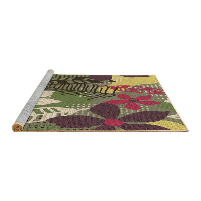 Sideview of Machine Washable Transitional Sepia Brown Rug, wshpat1013brn