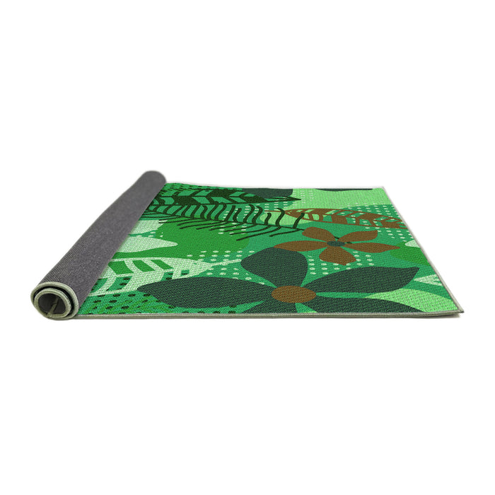 Thickness of Patterned Green Rug, pat1013grn
