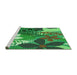 Sideview of Machine Washable Transitional Green Rug, wshpat1013grn