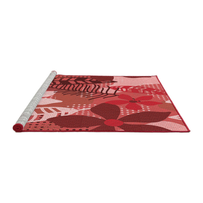 Sideview of Machine Washable Transitional Red Rug, wshpat1013rd