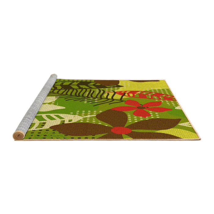 Sideview of Machine Washable Transitional Dark Bronze Brown Rug, wshpat1013yw