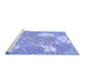 Sideview of Machine Washable Transitional Pastel Blue Rug, wshpat1014blu