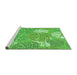 Sideview of Machine Washable Transitional Emerald Green Rug, wshpat1014grn