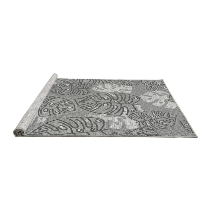 Sideview of Machine Washable Transitional Platinum Gray Rug, wshpat1014gry