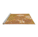 Sideview of Machine Washable Transitional Yellow Orange Rug, wshpat1014org