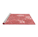 Sideview of Machine Washable Transitional Pastel Pink Rug, wshpat1014rd