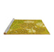 Sideview of Machine Washable Transitional Yellow Rug, wshpat1014yw