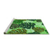 Sideview of Machine Washable Transitional Deep Emerald Green Rug, wshpat1015grn