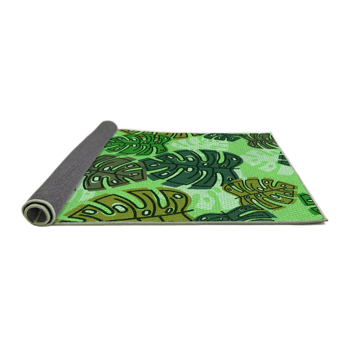 Thickness of Patterned Deep Emerald Green Rug, pat1015grn