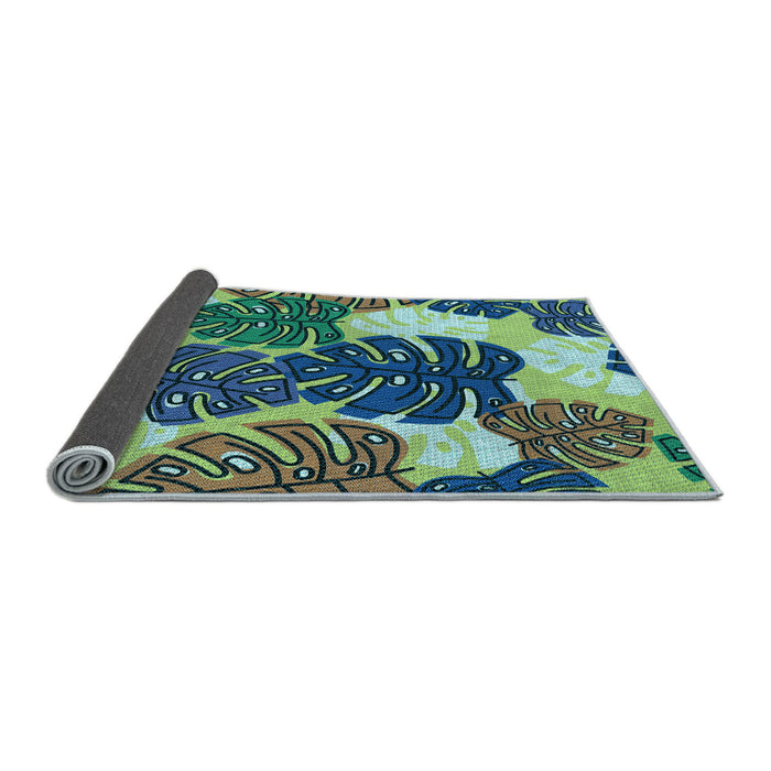 Thickness of Patterned Green Rug, pat1015lblu