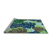 Sideview of Machine Washable Transitional Green Rug, wshpat1015lblu