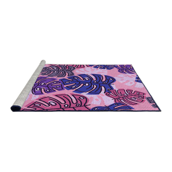 Sideview of Machine Washable Transitional Bright Purple Rug, wshpat1015pur