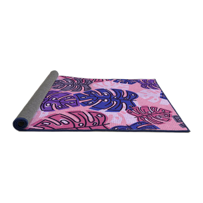 Thickness of Patterned Bright Purple Rug, pat1015pur