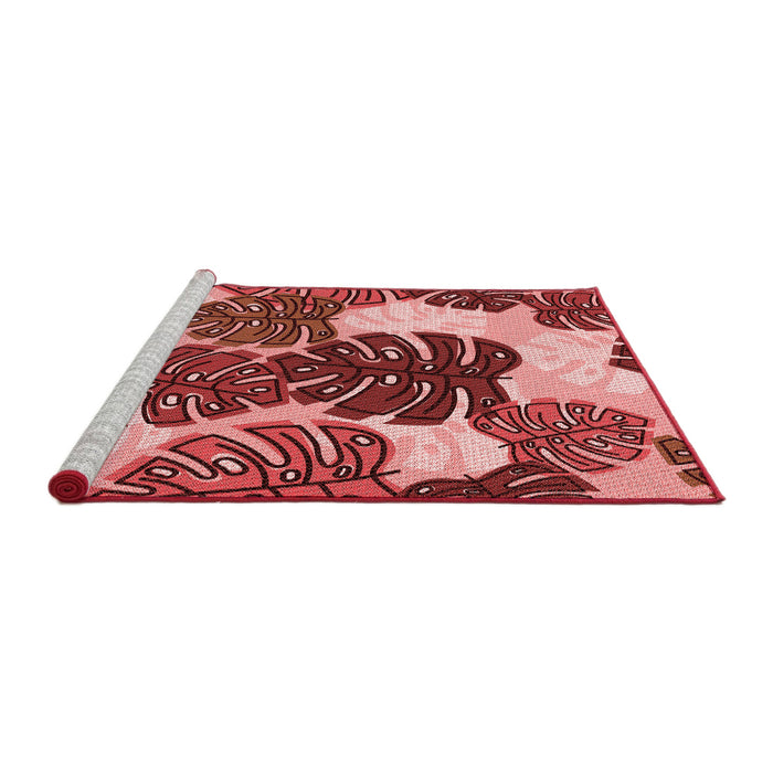 Sideview of Machine Washable Transitional Light Coral Pink Rug, wshpat1015rd